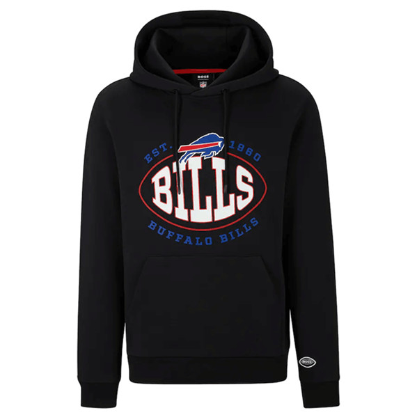 Men's Buffalo Bills Black BOSS X Touchback Pullover Hoodie